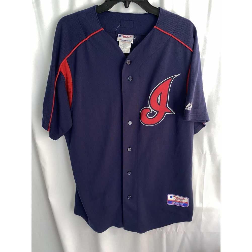 Cleveland Indians Majestic Jersey Mens Large Cursive I Logo